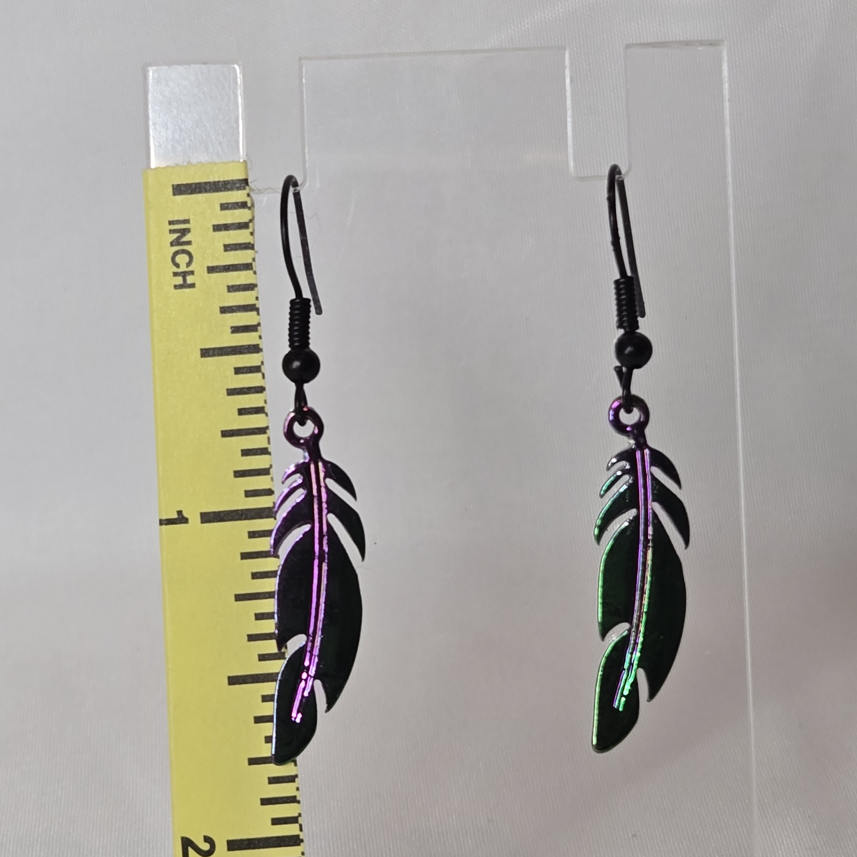 Chic Black And Purple Feather Earrings 6$